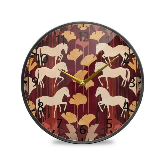 BZSMCE Wall Clock Acrylic Size：9.5*9.5in/11.9*11.9in Equine Elegance Design Pattern Clock
