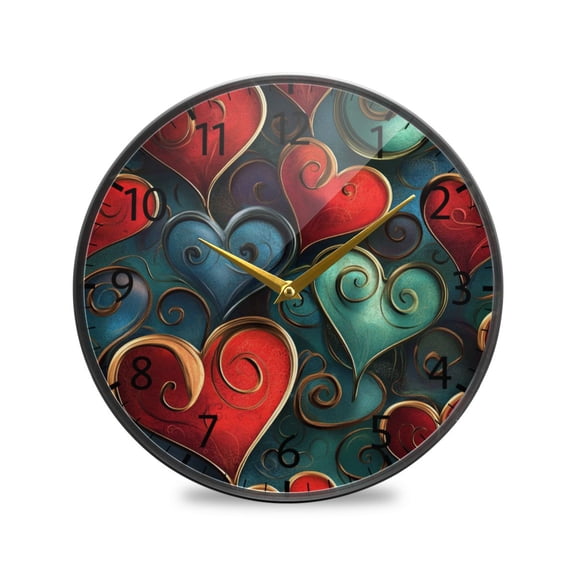 BZSMCE Wall Clock Acrylic Size：9.5*9.5in/11.9*11.9in Ethereal Affection Design Pattern Clock