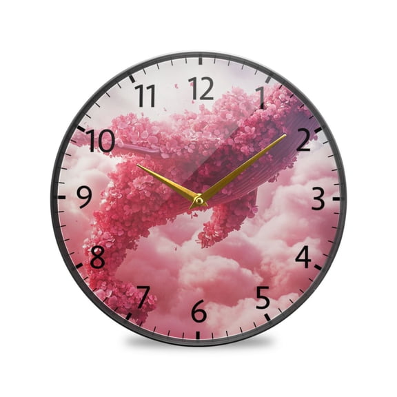 BZSMCE Wall Clock Acrylic Size：9.5*9.5in/11.9*11.9in Floral Dreamscape Design Pattern Clock