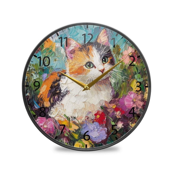 BZSMCE Wall Clock Acrylic Size:9.5*9.5in/11.9*11.9in Floral Portrait Design Pattern Clock