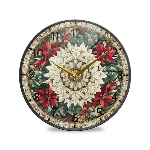 BZSMCE Wall Clock Acrylic Size：9.5*9.5in/11.9*11.9in Floral Splendor Design Pattern Clock