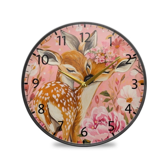 BZSMCE Wall Clock Acrylic Size：9.5*9.5in/11.9*11.9in Floral Whispers Design Pattern Clock
