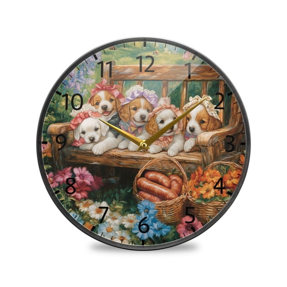 BZSMCE Wall Clock Acrylic Size：9.5*9.5in/11.9*11.9in Flower-festooned Friends Design Pattern Clock