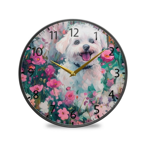BZSMCE Wall Clock Acrylic Size:9.5*9.5in/11.9*11.9in Fluffies Joy Design Pattern Clock