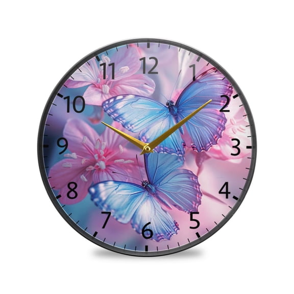 BZSMCE Wall Clock Acrylic Size:9.5*9.5in/11.9*11.9in Fluttering Embrace Design Pattern Clock