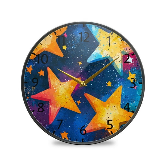 BZSMCE Wall Clock Acrylic Size:9.5*9.5in/11.9*11.9in Galactic Glow Design Pattern Clock