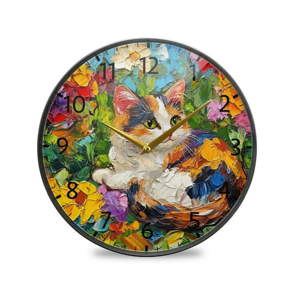 BZSMCE Wall Clock Acrylic Size：9.5*9.5in/11.9*11.9in Garden Serenity Design Pattern Clock