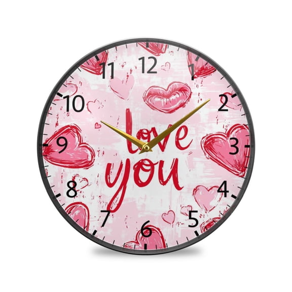 BZSMCE Wall Clock Acrylic Size:9.5*9.5in/11.9*11.9in Heartfelt Message Design Pattern Clock