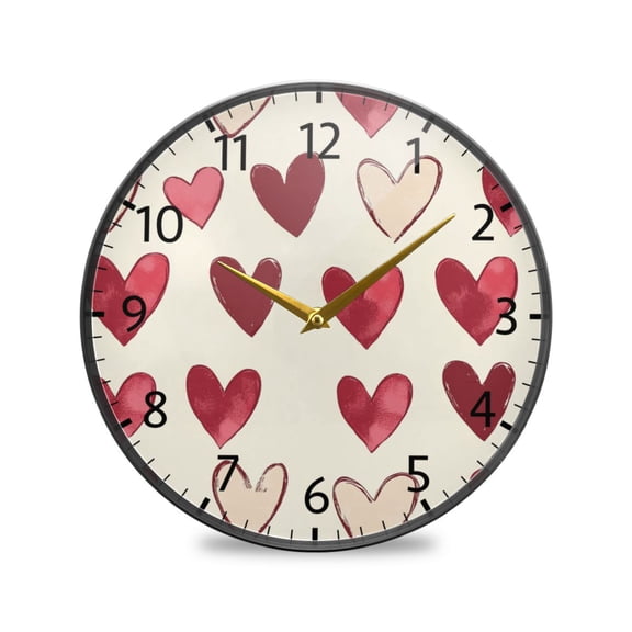 BZSMCE Wall Clock Acrylic Size：9.5*9.5in/11.9*11.9in Heartfelt Patterns Design Pattern Clock