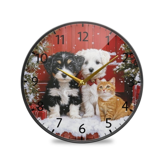 BZSMCE Wall Clock Acrylic Size:9.5*9.5in/11.9*11.9in Holiday Trio Design Pattern Clock