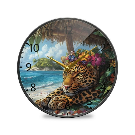 BZSMCE Wall Clock Acrylic Size:9.5*9.5in/11.9*11.9in Island King Design Pattern Clock