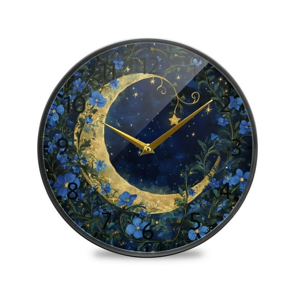 BZSMCE Wall Clock Acrylic Size:9.5*9.5in/11.9*11.9in Lunar Garden Design Pattern Clock