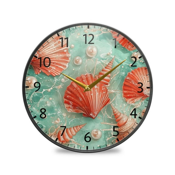 BZSMCE Wall Clock Acrylic Size：9.5*9.5in/11.9*11.9in Marine Tapestry Design Pattern Clock