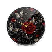 BZSMCE Wall Clock Acrylic Size 9.5*9.5in/11.9*11.9in Midnight Garden Whispers Design Pattern Clock