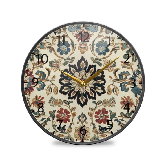 BZSMCE Wall Clock Acrylic Size:9.5*9.5in/11.9*11.9in Ornate Floral Elegance Design Pattern Clock