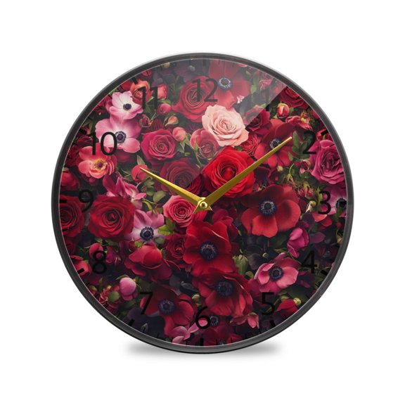 BZSMCE Wall Clock Acrylic Size:9.5*9.5in/11.9*11.9in Petal Palette Design Pattern Clock