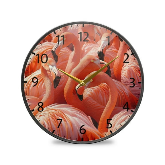 BZSMCE Wall Clock Acrylic Size：9.5*9.5in/11.9*11.9in Pink Elegance Design Pattern Clock