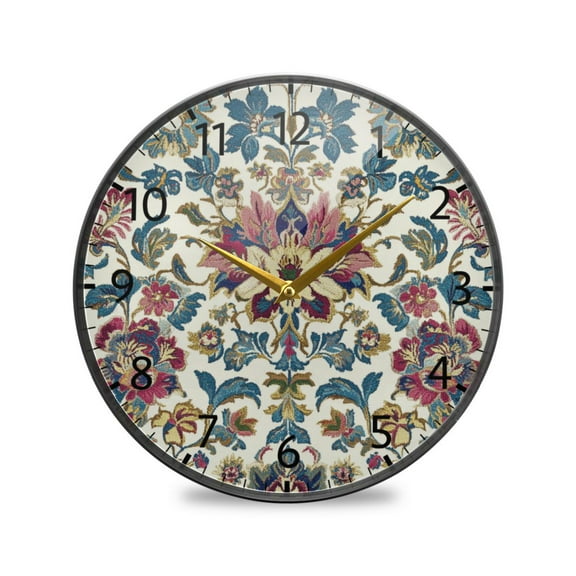 BZSMCE Wall Clock Acrylic Size：9.5*9.5in/11.9*11.9in Regal Floral Elegance Design Pattern Clock