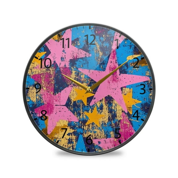 BZSMCE Wall Clock Acrylic Size：9.5*9.5in/11.9*11.9in Retro Star Spectrum Design Pattern Clock