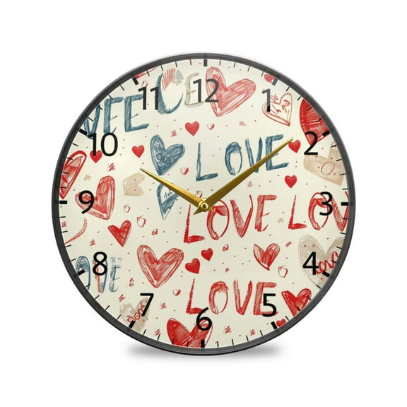 BZSMCE Wall Clock Acrylic Size：9.5*9.5in/11.9*11.9in Romantic Scribbles Design Pattern Clock