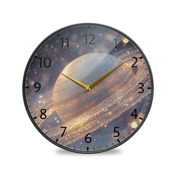 BZSMCE Wall Clock Acrylic Size：9.5*9.5in/11.9*11.9in Saturn's Glow Design Pattern Clock