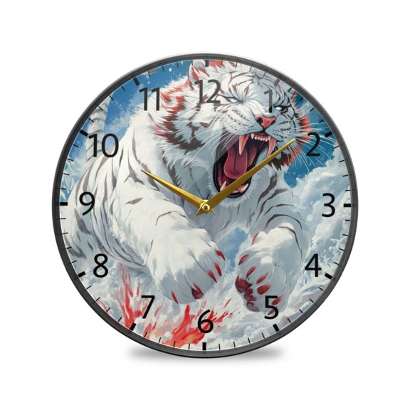 BZSMCE Wall Clock Acrylic Size:9.5*9.5in/11.9*11.9in Snowy Roar Design Pattern Clock