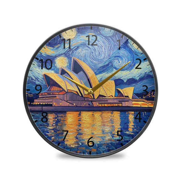 BZSMCE Wall Clock Acrylic Size：9.5*9.5in/11.9*11.9in Starry Echoes Design Pattern Clock