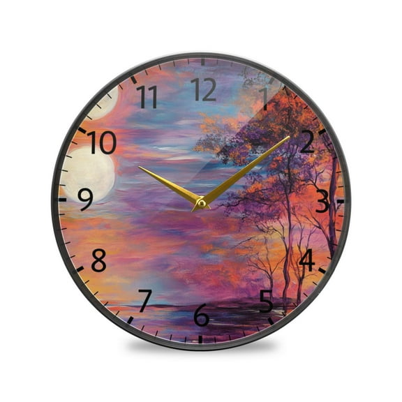 BZSMCE Wall Clock Acrylic Size：9.5*9.5in/11.9*11.9in Sunlit Harmony Design Pattern Clock