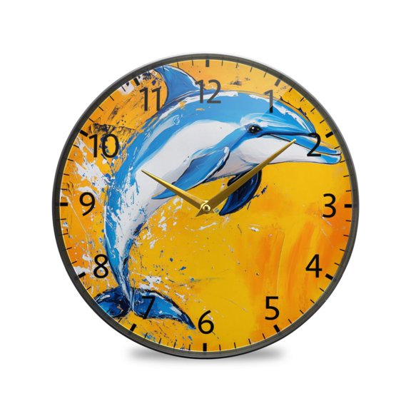 BZSMCE Wall Clock Acrylic Size:9.5*9.5in/11.9*11.9in Sunny Splash Design Pattern Clock