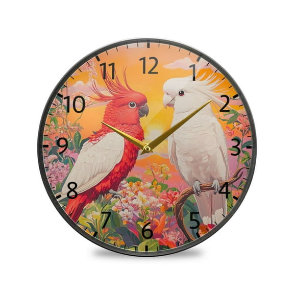 BZSMCE Wall Clock Acrylic Size:9.5*9.5in/11.9*11.9in Sunset Conversations Design Pattern Clock