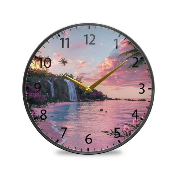 BZSMCE Wall Clock Acrylic Size:9.5*9.5in/11.9*11.9in Sunset Serenity Design Pattern Clock