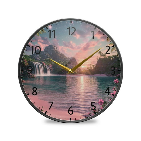 BZSMCE Wall Clock Acrylic Size:9.5*9.5in/11.9*11.9in Sunset Serenity Design Pattern Clock