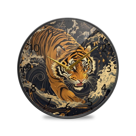 BZSMCE Wall Clock Acrylic Size：9.5*9.5in/11.9*11.9in Surging Fury Design Pattern Clock
