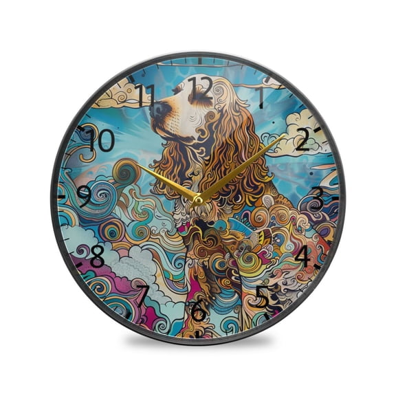 BZSMCE Wall Clock Acrylic Size:9.5*9.5in/11.9*11.9in Swaying Tails in Swirls Design Pattern Clock