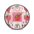 thumbnail image 1 of BZSMCE Wall Clock Acrylic Size：9.5*9.5in/11.9*11.9in Sweet Strawberry Patch Design Pattern Clock, 1 of 10