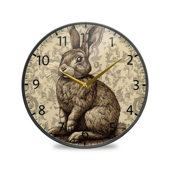 BZSMCE Wall Clock Acrylic Size:9.5*9.5in/11.9*11.9in Timeless Bunny Charm Design Pattern Clock