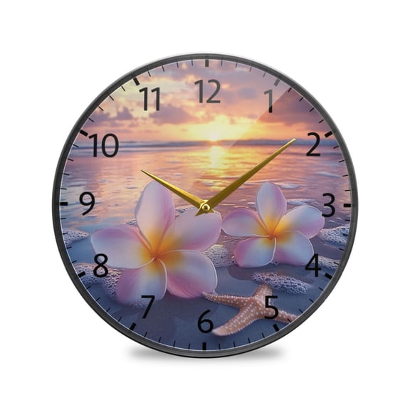 BZSMCE Wall Clock Acrylic Size：9.5*9.5in/11.9*11.9in Tropical Serenity Design Pattern Clock