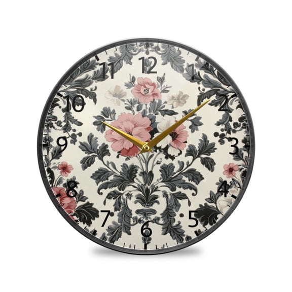 BZSMCE Wall Clock Acrylic Size:9.5*9.5in/11.9*11.9in Vintage Romance Design Pattern Clock