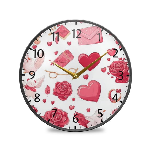 BZSMCE Wall Clock Acrylic Size：9.5*9.5in/11.9*11.9in Whimsical Romance Design Pattern Clock