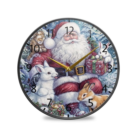 BZSMCE Wall Clock Acrylic Size:9.5*9.5in/11.9*11.9in Winter Whimsy Design Pattern Clock