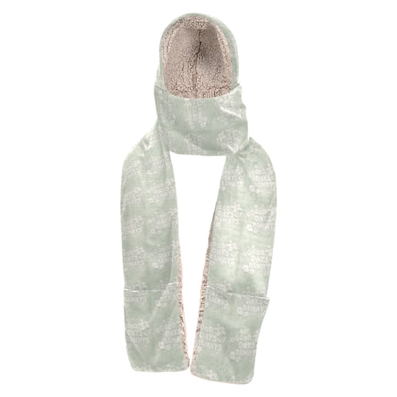 BZSMCE Warm Fleece Hood Scarf Wrap Bright Days Ahead Pattern