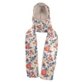thumbnail image 1 of BZSMCE Warm Fleece Hood Scarf Wrap Floral Peony Dreams Pattern, 1 of 7