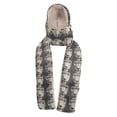 thumbnail image 1 of BZSMCE Warm Fleece Hood Scarf Wrap Snow Leopard Gaze Pattern, 1 of 7