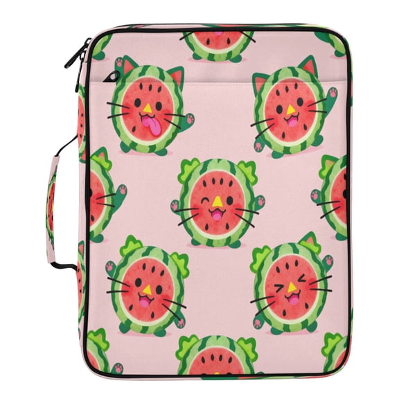 BZSMCE Watermelon Monster Pattern Pattern Water-Resistant Filing Folder Binder Organizer Keeper 1.2 Inch 3-Ring 7-Pocket Expanding File