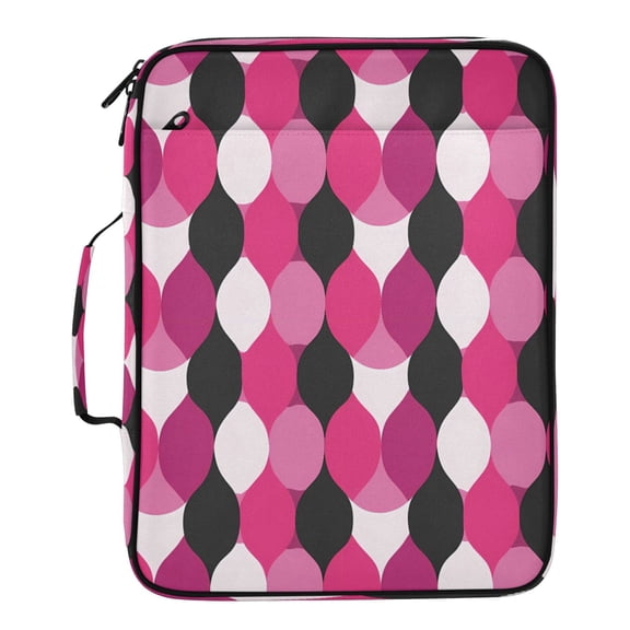 BZSMCE Wave-shaped Check Pattern Pattern Water-Resistant Filing Folder Binder Organizer Keeper 1.2 Inch 3-Ring 7-Pocket Expanding File