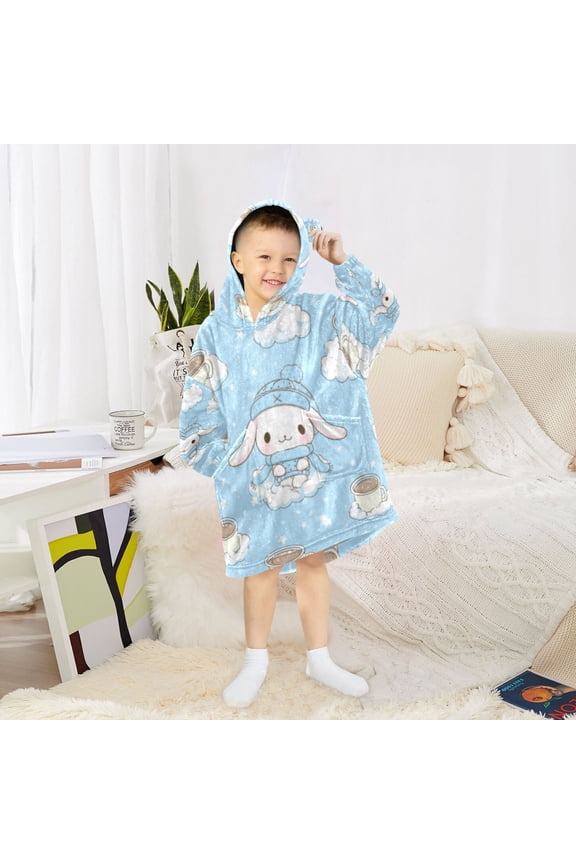 Wearable Blanket Hoodie Fashion Bunny's Cloudy Coffee Dream Home Wear