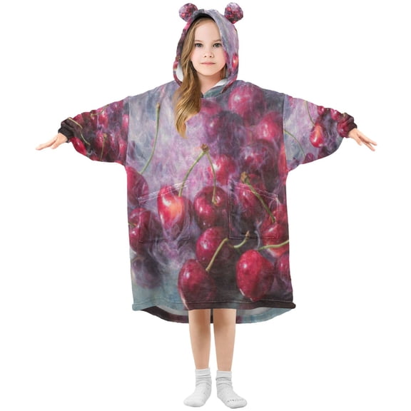 BZSMCE Wearable Blanket Hoodie Fashion Cherry Vapor Reverie Home Wear
