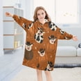 thumbnail image 1 of BZSMCE Wearable Blanket Hoodie Fashion Cowboy Pumpkin & Cow Fun Home Wear, 1 of 7