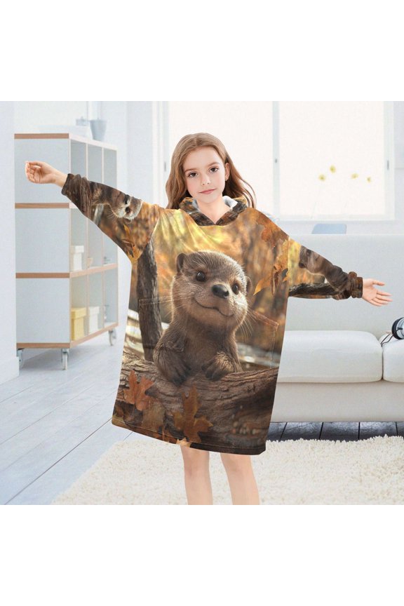 Wearable Blanket Hoodie Fashion Cute Wilderness Explorer Home Wear