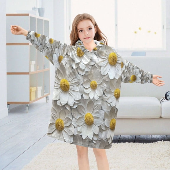 BZSMCE Wearable Blanket Hoodie Fashion Daisy Dreams Home Wear